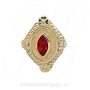 GS252 G - 14 Karat Gold Garnet Slide 